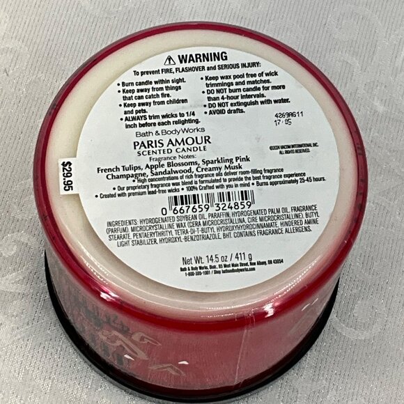 Bath & Body Works Emily In Paris Paris Amour Candle 14.5 Oz 3-Wick Scented Soy W - Picture 3 of 3